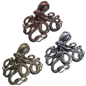 John's Studio Metal Octopus Sea Wall Decor Outdoor Garden Hanging Art Sculptures Home Ocean Theme Decorations for Kitchen Bathroom and Pool 2 Pack