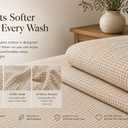 100% Organic Cotton Quilt (Shell & Fill), Neutral Gingham Quilt, Oeko-TEX Certified, GOTS Certified, Channel Stitching, Pre-Washed, King