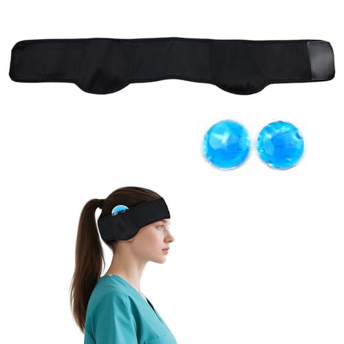 Post-Surgical Otoplasty Ear Compression Headband for Recovery, Adjustable Cold Pack Compatible Head Wrap, Post-Op Ear Support Band for Women & Men