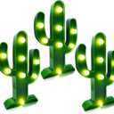 Extra Large - 3 Pack LED Cactus Light Cinco de Mayo Decorations 10 x 5.5 Inch Cactus Decor Mexican Fiesta Party Decorations Cute Night Lamp for Table Kids' Room Bedroom Living Room Gift Party Home