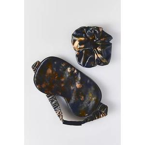 SILK & WILLOW - Botanical Print Pure Mulberry Silk Eye Mask & Scrunchie Gift Set, Luxurious Sleep Eye Mask & Hair Accessory Bundle, Durable Nature-Considerate Wellness Gifts for Women