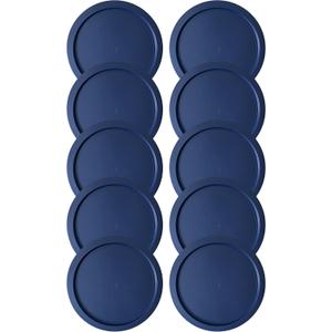 Replacement Lids fits Pyrex 1-Cup (4" Smallest Size) Glass Food Storage Container Bowls, 4-Inch Plastic Round Lids Covers for Pyrex 7202-PC, Airtight & Leakproof (10-Pack, Blue)