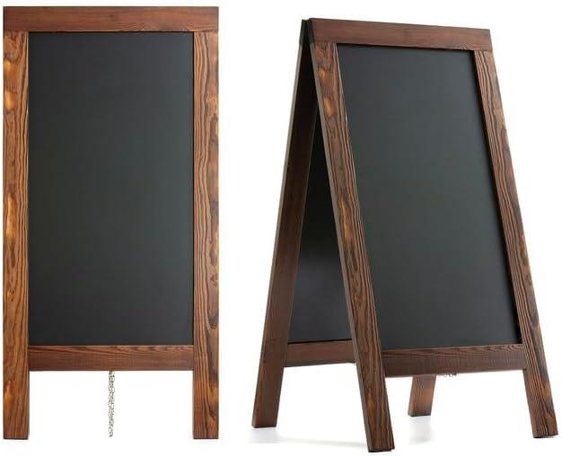 Sandwich Board 40"x20" 2Pack Solid Pine Wood Rustic Brown,Chalk Board Sign Board,Sandwich Board Signs Outdoor, Chalkboard Easel,A Frame Chalkboard Sign,Menu Chalkboard,2pack. (40"x20"-2Pack, Brown)