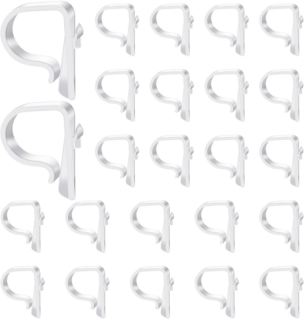 Yookeer 24 Pieces Church Pew Clips Heavy Duty Plastic Hook Chair Wedding Ceremony Decoration Hangers Table Clips Holders for Banister Garland Wreaths Railing Bow Aisle Flowers Lights