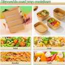 50-Pack 35oz Disposable Kraft Paper Bowlswith Lids and Forks, Large Meal Prep Containers To Go Food Prep Containers, Leakproof Paper Bowls Treat Soup Serving Bowl, Microwave Safe for Hot/Cold Food