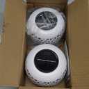 Solar Lanterns Outdoor Waterproof: 2 Pack White Hollow Out Metal Solar Lights - 2 Lighting Colors Outside Garden Yard Porch Indoor Tabletop Retro Decorations - Unique Gifts for Women Mom Wife