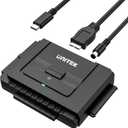 Unitek USB C to IDE and SATA Converter External Hard Drive Adapter Kit for Universal 2.5/3.5 HDD/SSD Hard Drive Disk, One Touch Backup Function, Included 12V/2A Power Adapter