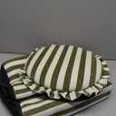 GLAXYFUR Round Striped Ottoman with Storage, Foot Rest Stool, Green, 14.2"D x 14.2"W x 17.3"H