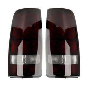 Dark Red Tail Lights Assembly Compatible with 1999-2006 GMC Sierra 1500 2500 3500, for 1999-2002 Chevy Silverado 1500 2500, Driver & Passenger Side Rear Brake Lamps (No bulbs, Smoke)