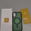 Miracase Magnetic for iPhone 17 Case (Compatible with MagSafe) with Screen Protector Military-Grade Protection, Anti-Fingerprint Translucent Matte Phone Cover for iPhone 17 6.3 inch, Dark Green