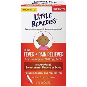 Little Remedies Baby Medicine, Infant Fever and Pain Relief with Acetaminophen, Berry Flavor, 2 Fl Oz, Pack of 2
