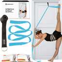 Stretching Strap With Door Anchor - Stretching Equipment to Improve Legs Flexibility - Splits Trainer For Home Ideal In Ballet, Dance, Cheerleading, Taekwondo, Yoga, Pole Dancing & Gymnastics (Light Blue)