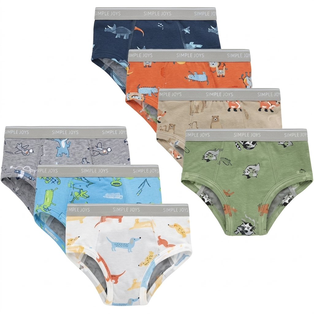 Hanes Boys' Potty Training Underwear, Light Leaks Toddler Cotton Briefs and Boxer Briefs, Multi-pack (2-3T, Boxer Briefs - Days of Week - 7 Pack)