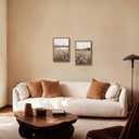 2Pcs Framed Wood Frame Vintage Wall Art Retro Farmhouse Wildflower Wall Decor Paintings Art Pictures, Country Floral Field Landscape Canvas Posters Prints for Bedroom Bathroom 16x24In
