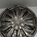 LYDS Spyder GM Gunmetal Gray Universal 16 inch Premium ABS Hubcap Wheel Cover Replacement Set of 4 - GWC-16GM-B