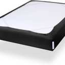 Box Spring Cover Full Size, Alternates for Bed Skirt, Smooth and Elastic Woven Material Wrap Around 4 Sides of The Box Spring, Wrinkle & Fading Resistant, Washable, Dustproof, Black