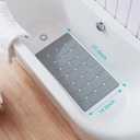 Yanzifly Non-Slip Silicone Bathtub Mat Foldable, Machine Washable, Durable & Eco-Friendly Bath & Shower Mat with Strong Suction Cups, Large Drain Holes, Ideal for Family Use, 14.9 x 27.5in, Grey