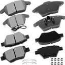 cciyu D1107 D1456 Ceramic Front Rear Disc Brake Pad Set Fit For 10-12 For Audi A3,10-12 For Audi A3 Quattro,For Volkswagen TYPE 1/Eos/Golf/GTI/Jetta,8pcs