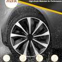 ABX Hubcaps,16 inch hubcaps Set of 4, Wheel Rim Cover ABS Material, Snap On Car Truck SUV Replacement, for Toyota Camry Nissan Mazda etc, Black & Silver