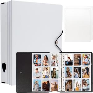 A4 Kpop Photocard Binder with 25 Pages 9 Pocket, 2x3 inch Kpop Photocard Holder Book, Photo Album for Fujifilm Instax Mini Camera Polaroid Printer Photo Film (White)