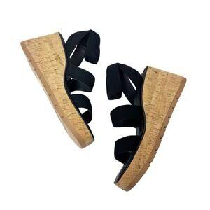 SM NEW YORK Womens Bandi Ankle Strap Cork Wedge Sandals 9 1/2