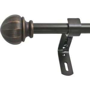 Decopolitan 5/8" Facet Ball Curtain Rod Set, 26 inches to 48 inches, Vintage Bronze