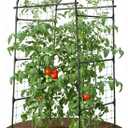 79" Garden Trellis Arch for Climbing Plants  Tall Outdoor Metal Trellis for Vegetables, Peas, Tomatoes, Cucumber Trellis Arch & Vertical Garden Climber Plant Support for Vine Plants (Black)