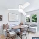 Ceiling Fans with Lights - 42 Inch Low Profile Ceiling Fan with Light and Remote Control, Reversible, 3CCT Dimmable, Noiseless, White Small Flush Mount Ceiling Fan for Bedroom Indoor/Outdoor