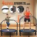 Bungee Rebounder Trampoline, ANCHEER 40" Foldable Fitness Trampoline with Resistance Ropes&Upgraded Bungees, 4 Level Adjustable Handlebar, 450LBS Capacity, Safe for Home/Cardio,Indoor/Outdoor
