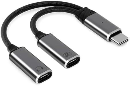 JBJBBG USB C Splitter，2 in 1 USB C Headphone and Charger Adapter Audio Dongle Cable with PD 100W for iPhone 16 15 Pro Max, Pixel 9 8 7, Galaxy S24 S23 S22, iPad Pro