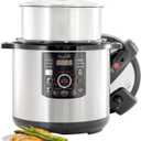 MegaChef 12 Quart Electric Digital Pressure Cooker, Multi-Cooker with 15 Preset Cooking Functions, Stainless Steel Cooking Pot and Glass Lid