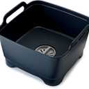 Joseph Joseph Wash & Drain Kitchen Dish Tub Wash Basin with Handles and Draining Plug, 9 liters/2.3 Gallons, Gray