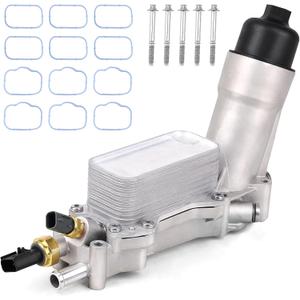 926-959 Upgraded Aluminum Engine Oil Filter Housing Oil Cooler Kit Fit for 3.6L 2011-2023 Dodge Charger Challenger Journey, Jeep Grand Cherokee Wrangler, Ram ProMaster Chrysler 200 300 Replace 926-876