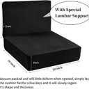 HOMBYS Foam Recliner Chair Cushions for Elderly, 4" Thick Chair Pads with Back Support for Office Chair, Non-Slip Supportive Seat Cushion with Lumbar Pillow (Black, 13" Backrest)