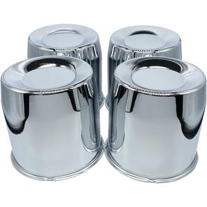 4 Pack 5.15 Inch Center Caps Push Through for Trailer Truck RV Wheels Rims 5.15" Center Bore Chrome Steel