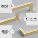 Goldenwarm 30 Pack 7-9/16 inch Gold Kitchen Cabinet Handles Brushed Gold Cabinet Pulls Long Cabinet Handles Closet Door Handle Drawer Pulls, 30, 7-9/16 Inch(192 MM) Hole Centers