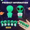 Gejoy 25 Pcs Mini Alien Figures Positive Gift Motivational Message Decorations Inspirational Rubber Mini Figurines for Colleague Staff Teacher Gifts