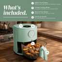 COOK WITH COLOR Colorful 1200W 4Qt Air Fryer: Glass Basket, Dishwasher Safe, 60min Timer, 6 Presets, Temp Control 175F-400F, 4 QT, Dark Sage, Medium