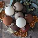 24 Pcs Neutral Textured Christmas Ball Ornaments 2.4 Inch Rustic Brown Burgundy Red Cream Xmas Baubles Farmhouse Xmas Tree Decorations Modern Christmas Home Decor for Tree Holiday