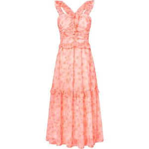 GRACE KARIN Women’s Summer Boho Floral Tiered Dress Strap A Line Swing Flowy Midi Dress Ruffle Beach Wedding Guest Dress, Large