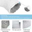 Omont Dryer Vent Hose 4 Inch 5FT Flexible Dryer Ducting Tube Air Duct Aluminum Insulated Flex Hose Kit Indoor Outdoor