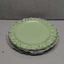 Leemxiiny Green Charger Plates Set of 5, Decorative Table Plastic Chargers for Dinner Plates, Party, Wedding, Thanksgiving, Christmas, FD2GR