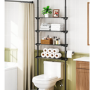 ALLZONE Adjustable Over The Toilet Storage Shelf, 4-Tier Ample Over Toilet Bathroom Organizer and Storage,Tension Mounted Above Toilet Storage Cabinet for Versatility, Fits 64-113 Inch Heights, White
