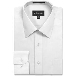 Allsense Mens Regular-Fit Long-Sleeve Dress Shirt (15"-15.5" Neck 32"-33" Sleeve, White) 4xl