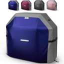 LIBZAKI Grill Cover 420D Waterproof, Weather Resistant, Rip-Proof, Anti-UV, Fade Resistant,Gas Grill Cover for Weber,Char Broil,Nexgrill Grills, etc.30 inches-Blue/Gray