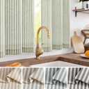 jinchan Striped Linen Kitchen Curtains 30 Inches Length Tier Curtains Farmhouse Modern Cafe Style Small Window Treatments Airy Light Filtering Rod Pocket for Living Room Bathroom 2 Panels Sage Green, 26"W x 30"L