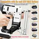 2 in 1 Cordless Brad Nailer Compatible with De wa-lt 20V Battery (No Battery), 18 Gauge Electric Nail Gun/Staple Gun with 1000 Nails & 1000 Staples for Upholstery Carpentry & Wood Working