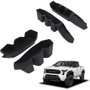 Daeiclru Door Side Pocket Storage Box Compatible with Toyota Tacoma 2024 2025+, Front & Rear Door Side Storage Box Inner Organizer Trays 4th Gen Tacoma Accessories (Front & Rear)