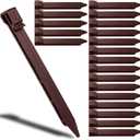 30 Pack Garden Landscape Stakes 10 inch Heavy Duty Plastic Stakes Tent Stakes Anchoring Spikes for Edging Terrace Board and Christmas Inflatables Garden Decorations Nails Brown