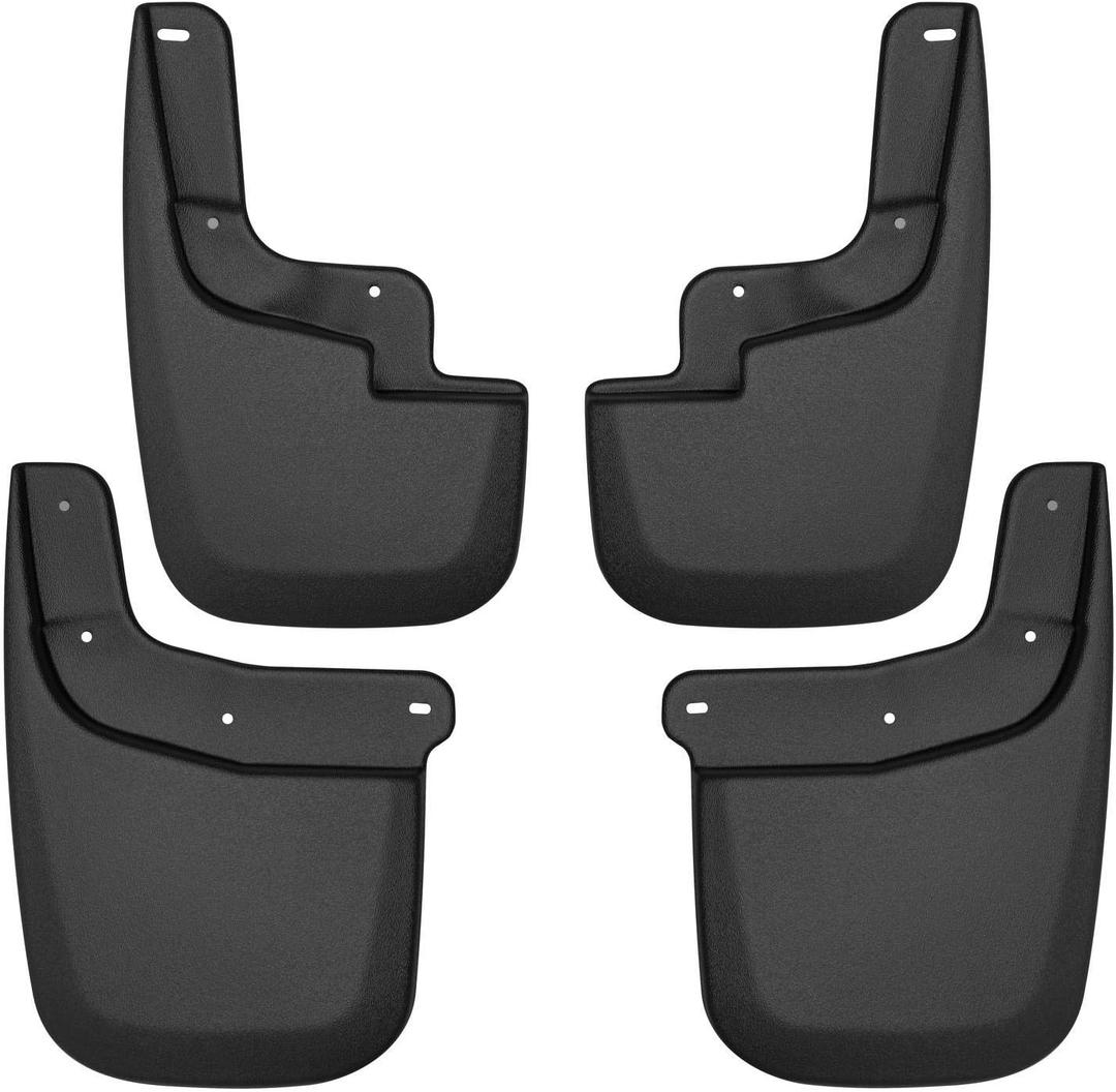 Front & Rear Mud Guards | 2015-2022 Chevrolet Colorado, GMC Canyon w/o Flares or Cladding (Excludes ZR2), Front & Rear Set - Black, 4 Pc | 58236 
